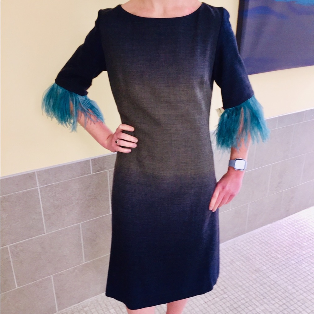 REGINA RUBENS sz 6-8 Wool gray ombré dress